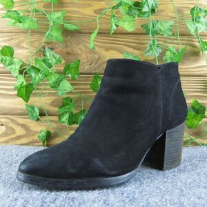 Vince Camuto Malika Women Ankle Boots Black Leather Zip Size 7.5‎ Medium